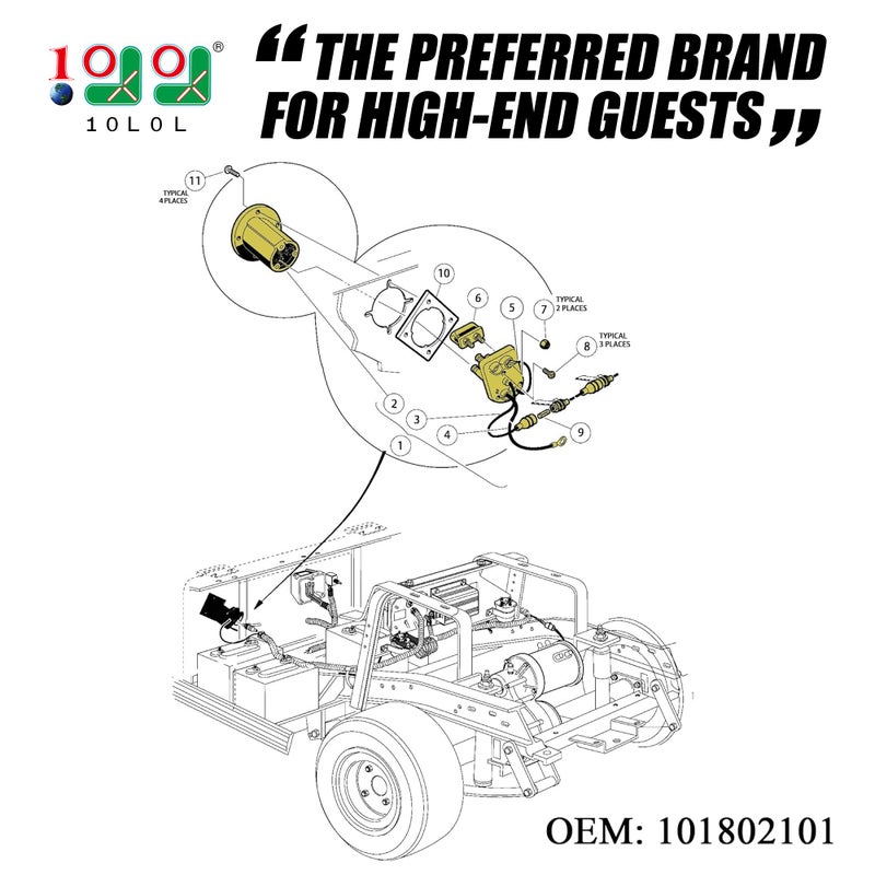 9.99WORLD MALL 48 Volt Charger Receptacle and Fuse Assembly for Club Car DS 2000-up Electric Golf Cart, OEM# 1018021-01 1018468-01 - Image 2